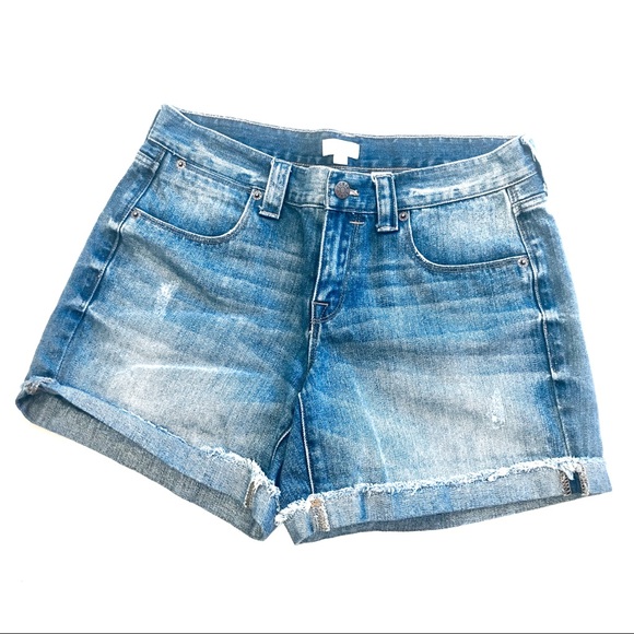 J Crew Factory Cuffed Denim Shorts Sz 